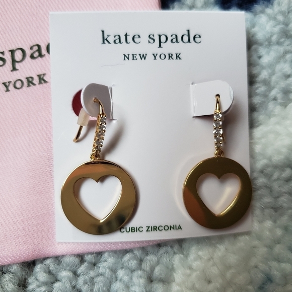 Kate Spade Heart Drop Earrings NEW - Picture 2 of 5